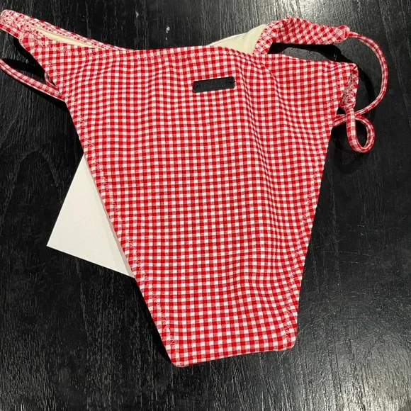 Triangl Red Bikini Bottom & Bag - Picture 3 of 3